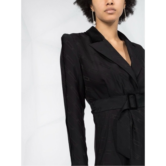 NWOT SANDRO Belted Blazer Dress - Black - Picture 8 of 12